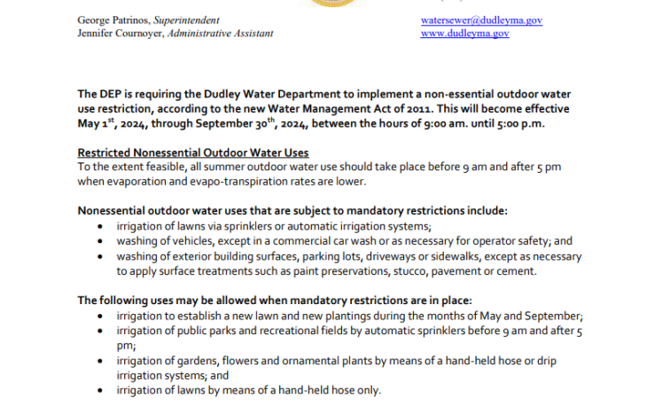 Water use restrictions